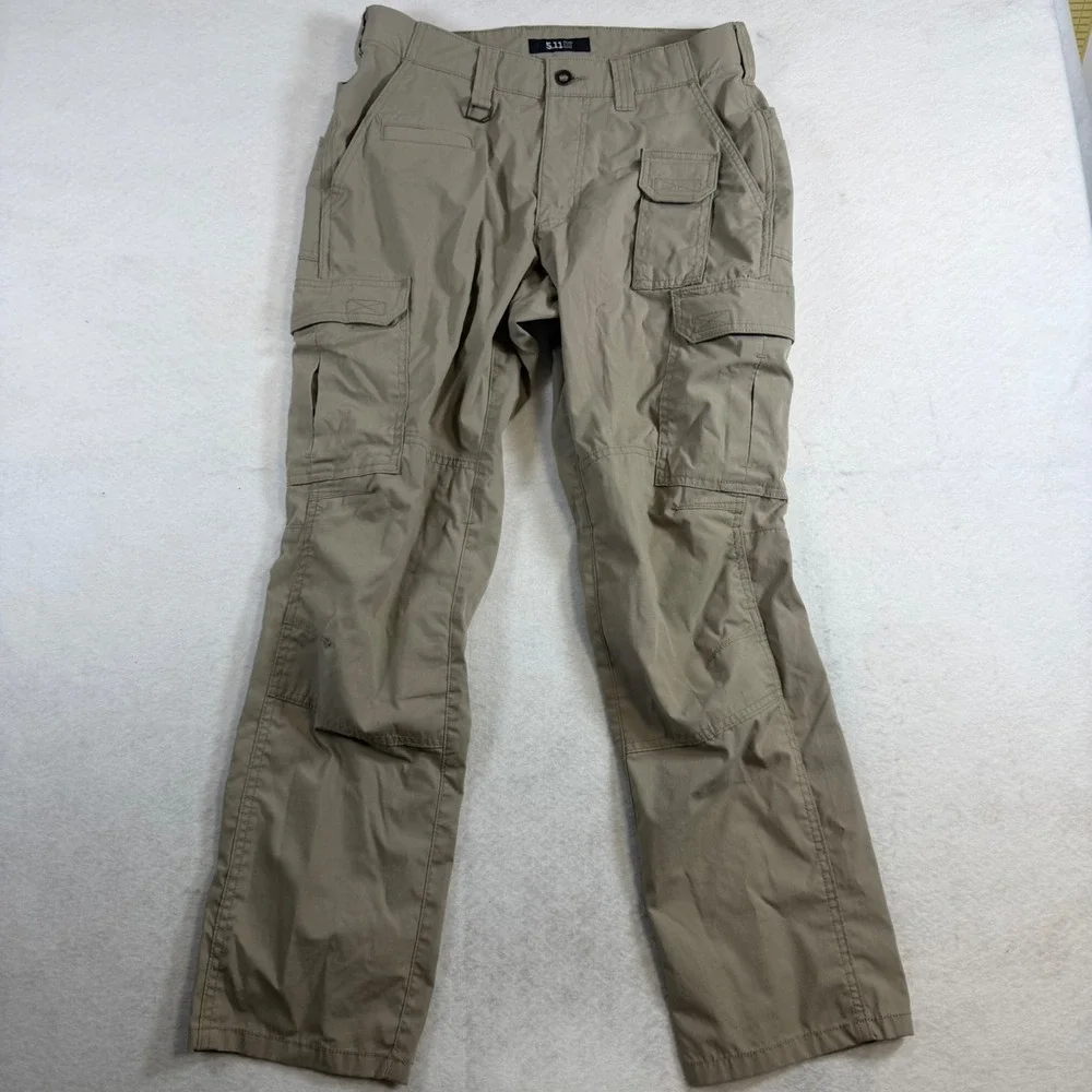 5.11 Tactical Mens Khaki Cargo Pants 31x30 Utility Workwear Hiking 8196